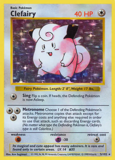 Clefairy 005/102 Unlimited Base Set Shadowless