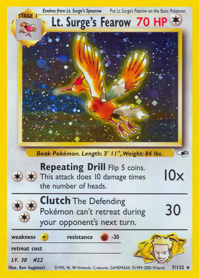 Lt. Surge's Fearow 007/132 Unlimited Gym Heroes