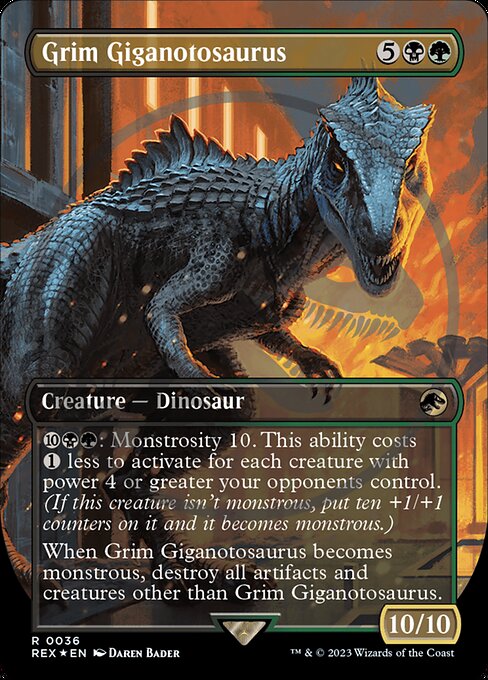 REX: Grim Giganotosaurus (Borderless) (Emblem) (Foil)