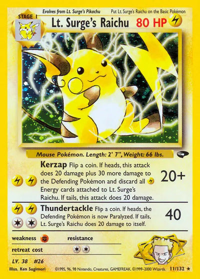 Lt. Surge's Raichu 011/132 Unlimited Gym Challenge