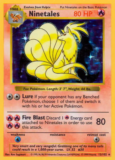 Ninetales 012/102 Unlimited Base Set Shadowless