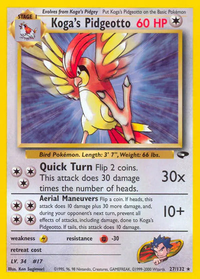 Koga's Pidgeotto 027/132 Unlimited Gym Challenge