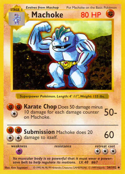 Machoke 034/102 Unlimited Base Set Shadowless