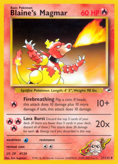 Blaine's Magmar 037/132 Unlimited Gym Heroes