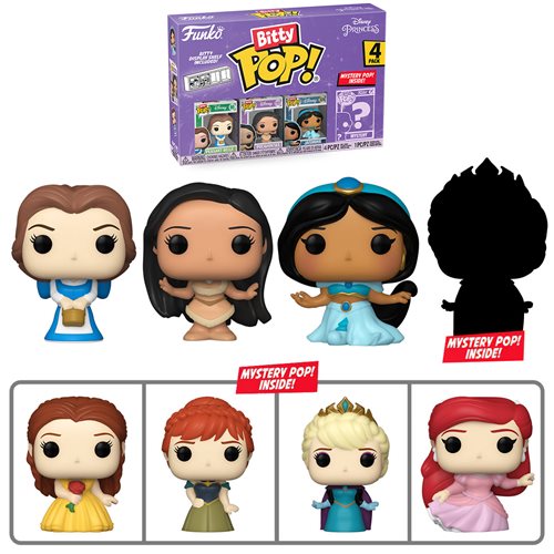 Disney Princesses Belle Funko Bitty Pop Mini Figure 4 Pack