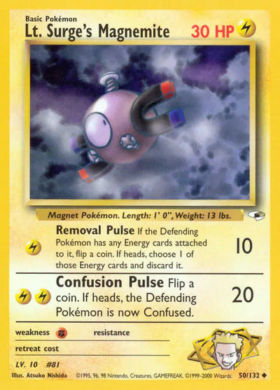 Lt. Surge's Magnemite (50) 050/132 Unlimited Gym Heroes