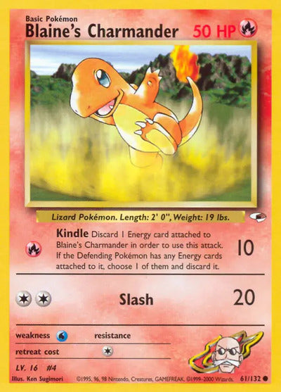 Blaine's Charmander 061/132 Unlimited Gym Heroes