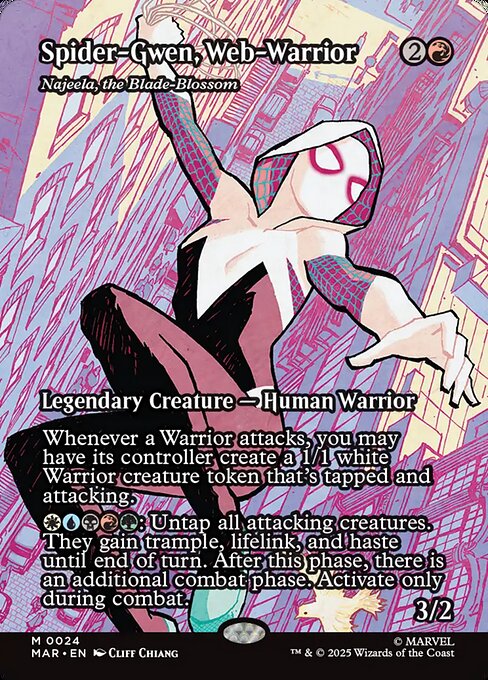 MAR: Spider-Gwen, Web-Warrior - Najeela, the Blade-Blossom (Borderless) (Foil)