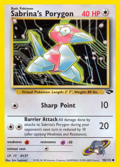 Sabrina's Porygon 098/132 Unlimited Gym Challenge