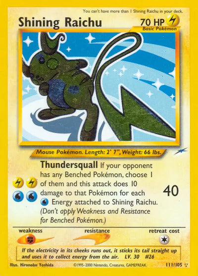 Shining Raichu 111/105 Unlimited Neo Destiny