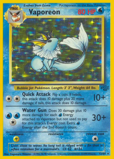 Vaporeon (12) 12/64 Unlimited Jungle