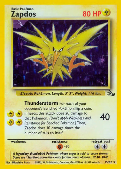 Zapdos (15) 15/62 Unlimited Fossil