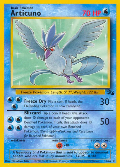 Articuno (17) 17/62 Unlimited Fossil