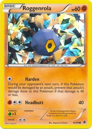 BLE: Roggenrola - 49/98 (Cracked Ice Holo) (Holofoil)
