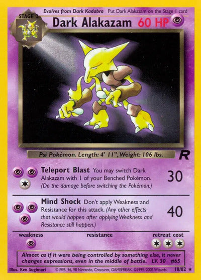 Dark Alakazam (18) 18/82 Unlimited Team Rocket