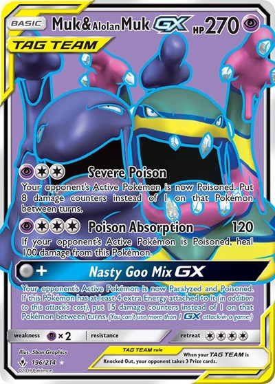 SM10: Muk & Alolan Muk GX (196) (Full Art) (Holofoil)