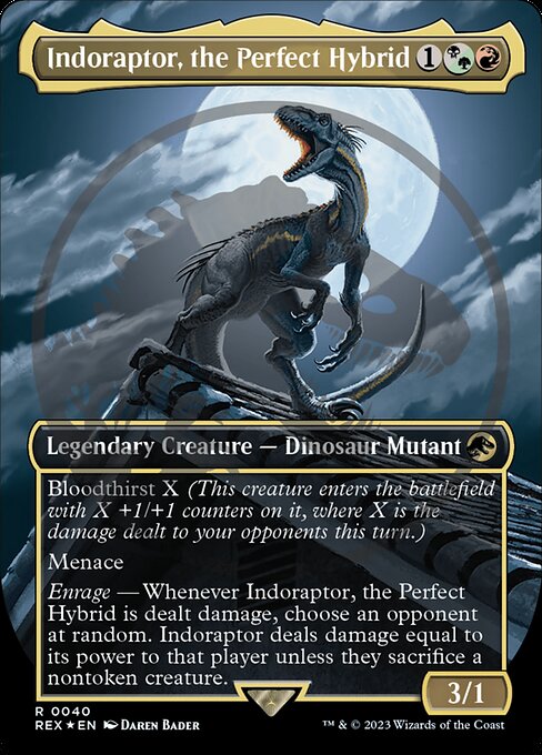 REX: Indoraptor, the Perfect Hybrid (Borderless) (Emblem) (Foil)