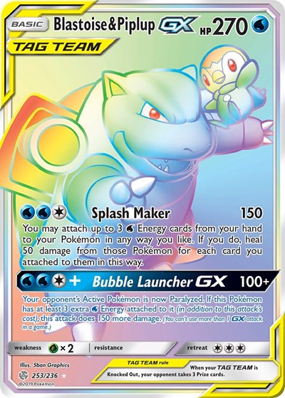 SM12: Blastoise & Piplup GX (Secret) (Holofoil)