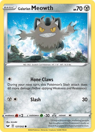 SWSH01: Galarian Meowth (Reverse Holofoil)