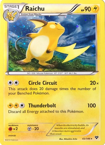 BLE: Raichu - 43/146 (Cosmos Holo) (Holofoil)
