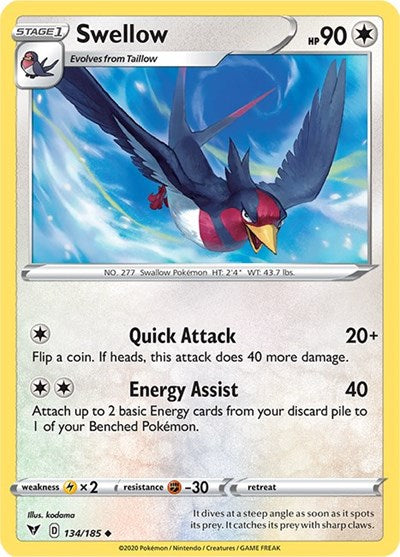 SWSH04: Swellow (Reverse Holofoil)