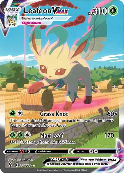 SWSH07: Leafeon VMAX (Alternate Art Secret) (Holofoil)
