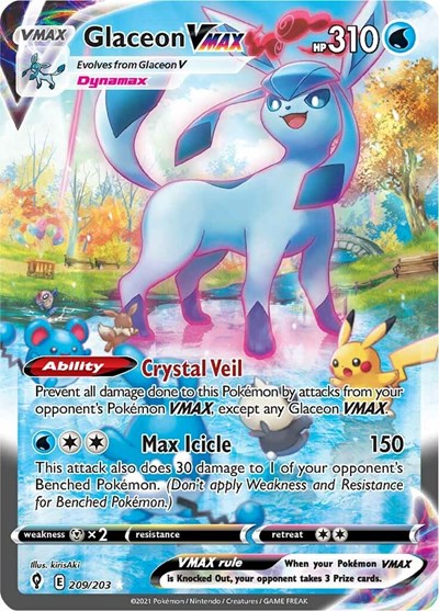 SWSH07: Glaceon VMAX (Alternate Art Secret) (Holofoil)