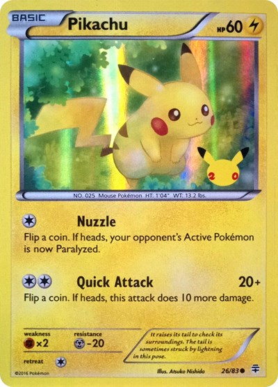 MCAP: Pikachu - 26/83 (20th Anniversary) (Holofoil)