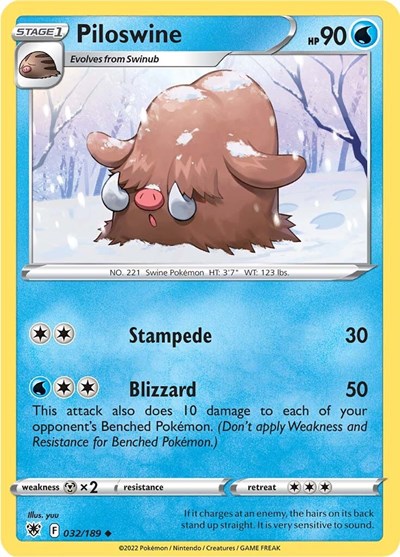 SWSH10: Piloswine (Reverse Holofoil)