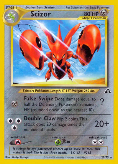 Scizor (29) 29/75 Unlimited Neo Discovery