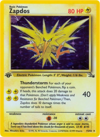 FO: Zapdos (15) (1st Edition Holofoil)