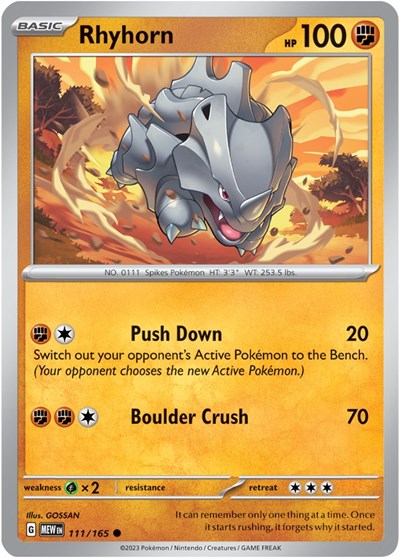 MEW: Rhyhorn (Reverse Holofoil)