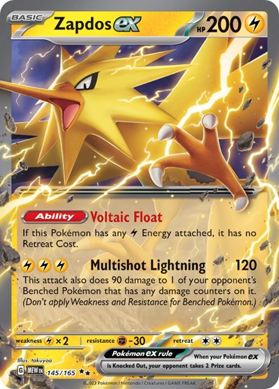 MEW: Zapdos ex - 145/165 (Holofoil)