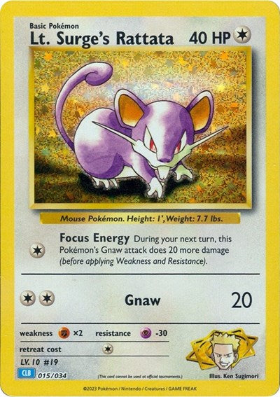 CL: Lt. Surge's Rattata (Holofoil)