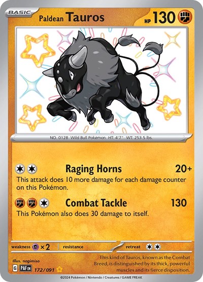 PAF: Paldean Tauros - 172/091 (Holofoil)