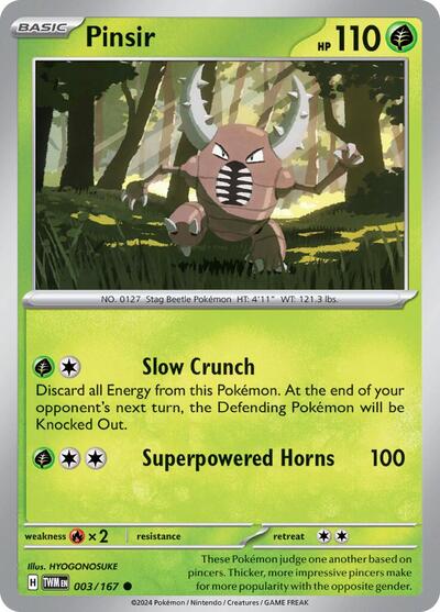 TWM: Pinsir - 003/167 (Reverse Holofoil)