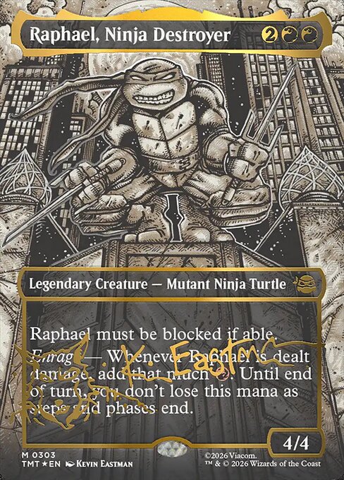 TMT: Raphael, Ninja Destroyer (Borderless) (Gold-Stamped Signature) (Foil)