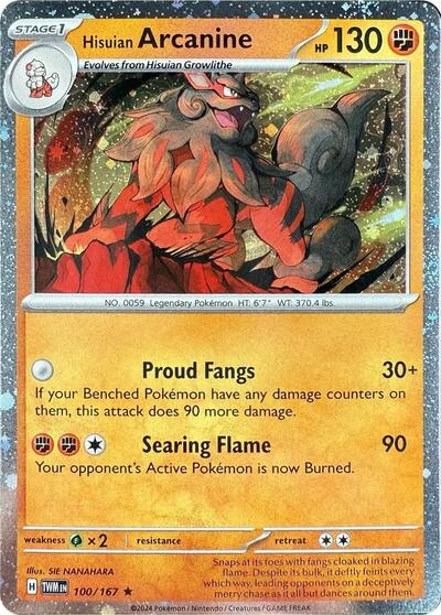 BLE: Hisuian Arcanine - 100/167 (Cosmos Holo) (Holofoil)