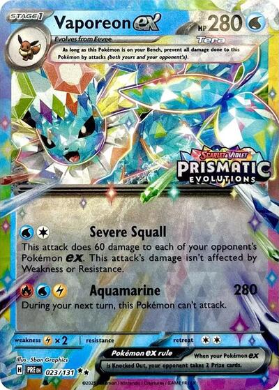 MCAP: Vaporeon ex - 023/131 (Prismatic Evolutions Stamp) (Holofoil)