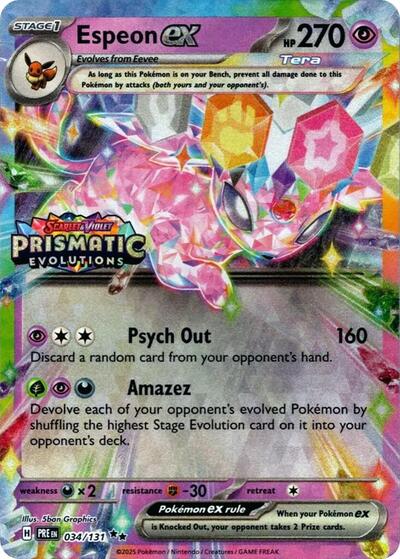 MCAP: Espeon ex - 034/131 (Prismatic Evolutions Stamp) (Holofoil)