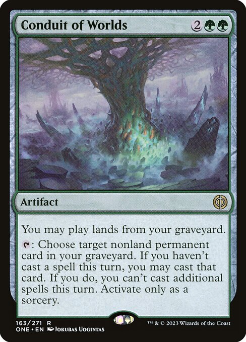 Conduit of Worlds (Promo Pack) [Phyrexia: All Will Be One Promos] Moderately Played
