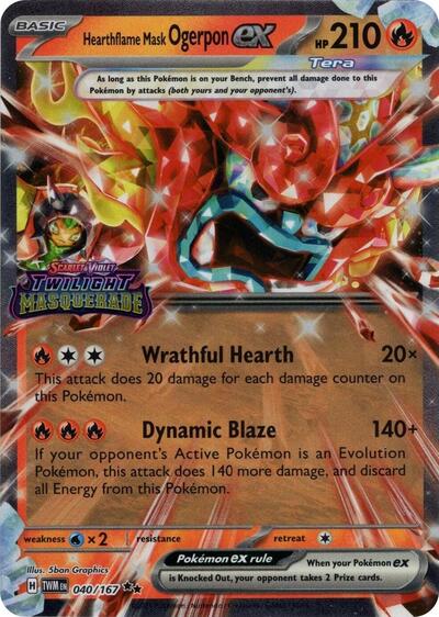 MCAP: Hearthflame Mask Ogerpon ex (Twilight Masquerade Stamp) (Holofoil)
