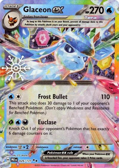PRE: Glaceon ex - 026/131 (Holiday Calendar) (Holofoil)