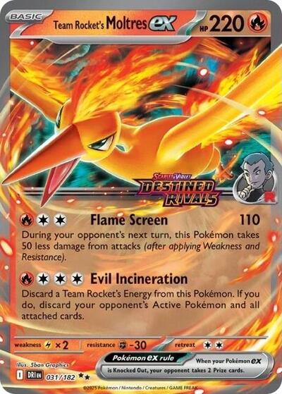 MCAP: Team Rocket's Moltres ex - 31/182 (Destined Rivals Stamp) (Holofoil)