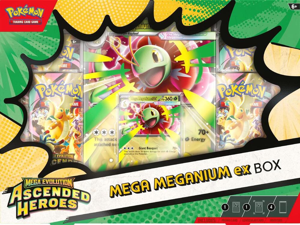 Pokemon TCG: Ascended Heroes Mega ex Box (Meganium, Emboar or Feraligatr) Mega Feraligatr ex