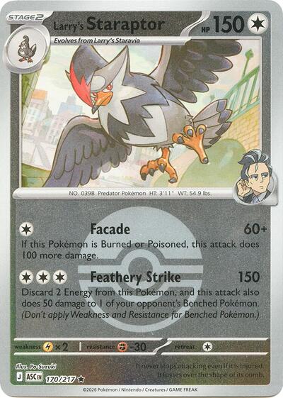 ASC: Larry's Staraptor - 170/217 (Poke Ball) (Reverse Holofoil)