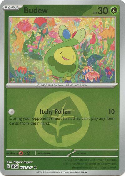 ASC: Budew - 016/217 (Energy Symbol Pattern) (Reverse Holofoil)