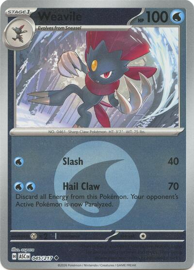 ASC: Weavile - 045/217 (Energy Symbol Pattern) (Reverse Holofoil)