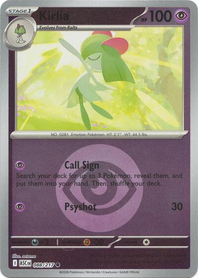 ASC: Kirlia (Energy Symbol Pattern) (Reverse Holofoil)