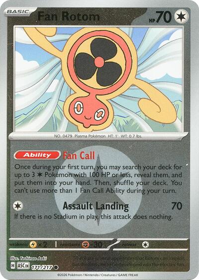 ASC: Fan Rotom - 171/217 (Energy Symbol Pattern) (Reverse Holofoil)